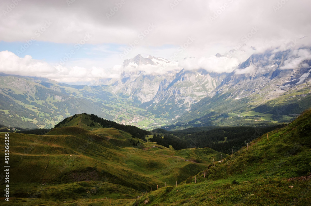 Photo of beautiful mountain scenery at Swiss Alps