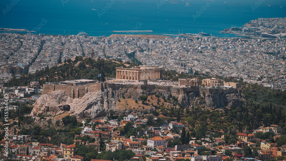 Acropolis aerial view in Athens