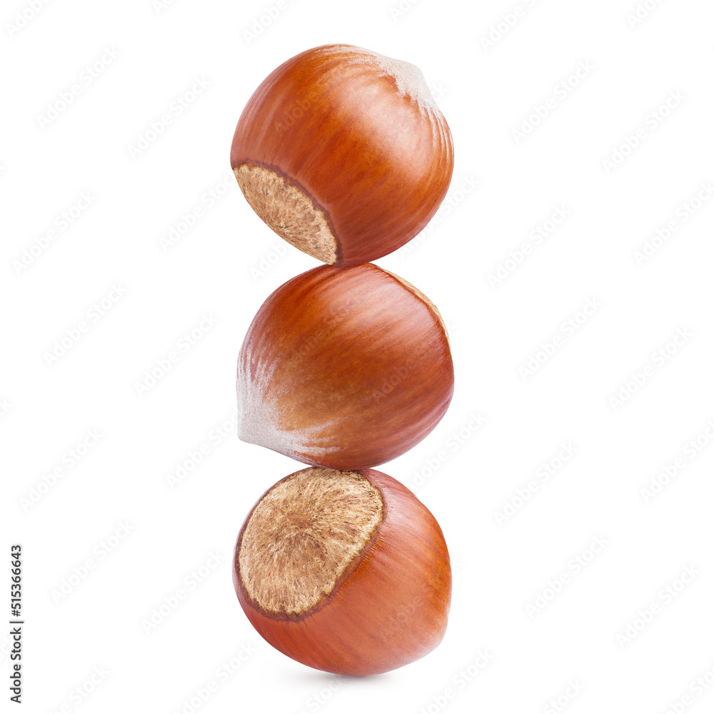 Delicious hazelnuts, isolated on white background Delicious hazelnuts, isolated on white background