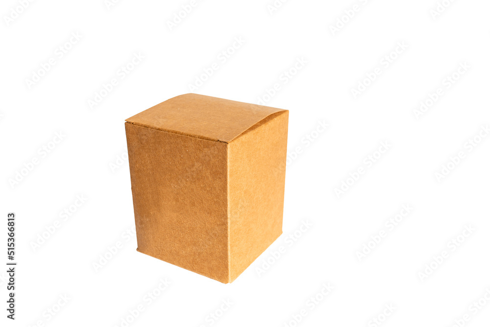 Cardboard Box on a white isolated background.Closed brown cardboard. Cardboard Box on a white isolated background.Closed brown cardboard.