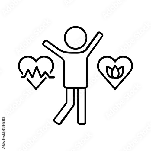Black line icon for Wellbeing