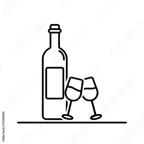 Black line icon for Alcohol