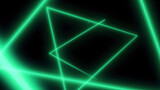 Abstract background with neon triangles. Seamless loop. Neon Triangular Electric Techno Lights. Blue and Pink Laser beams with grid. Seamless loop