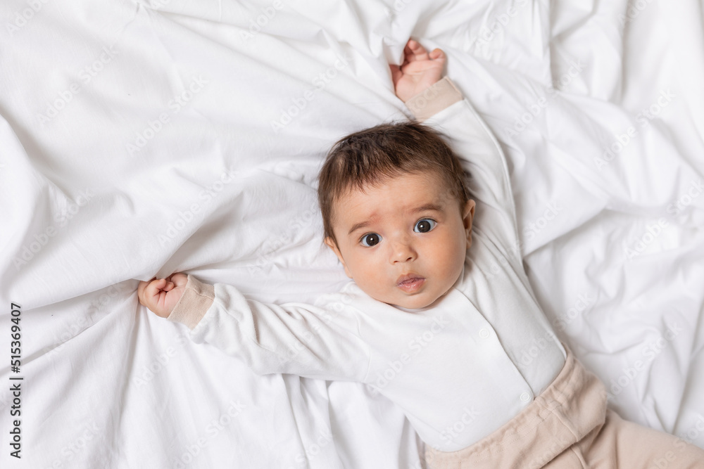 adorable little boy laying on blanket, card, banner, health adorable little boy laying on blanket, card, banner, health