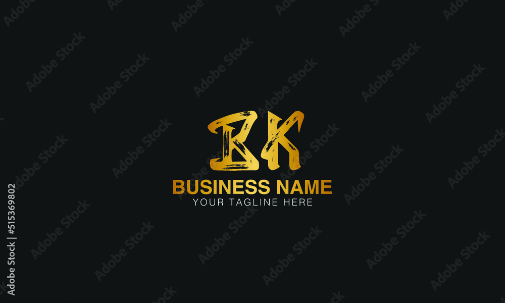 Fototapeta premium BK B K initial logo | initial based abstract modern minimal creative logo, vector template image. luxury logotype logo, real estate homie logo. typography logo. initials logo.