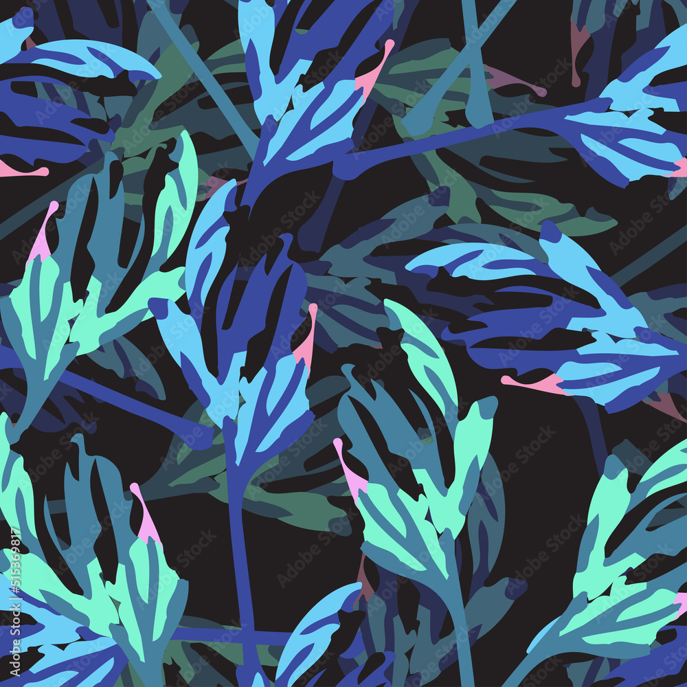 seamless abstract multicolour leaves pattern background , greeting card or fabric