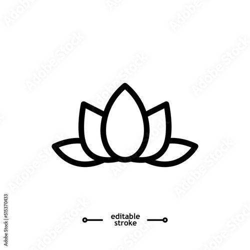 lotus flowers, Lotus, Lily Flower Icon. Spa icons button, vector, sign, symbol, logo, illustration, editable stroke, flat design style isolated on white linear pictogram