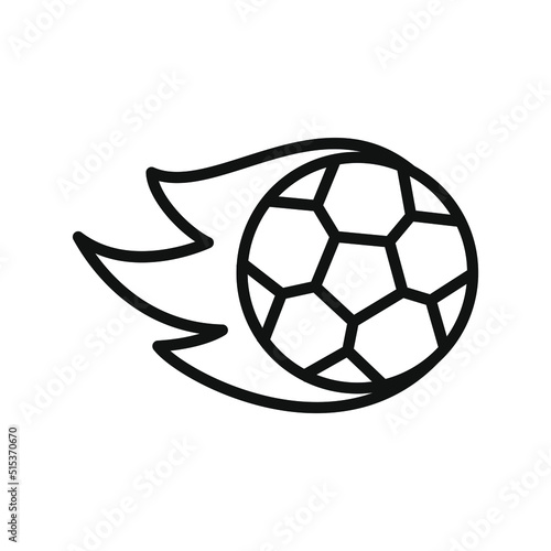 Ball on fire icon line style isolated on white background. Vector illustration
