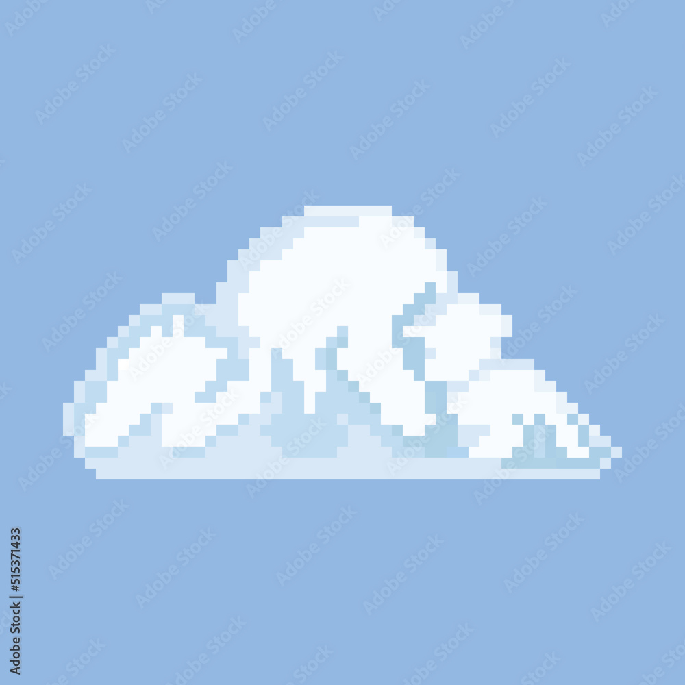 Cloud vector icon. Pixel art. 8 bit logo. eps10 Stock Vector | Adobe Stock