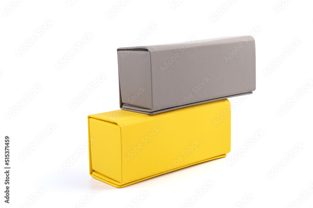Yellow and grey box for decorate or keep something on white background. Yellow and grey box for decorate or keep something on white background.