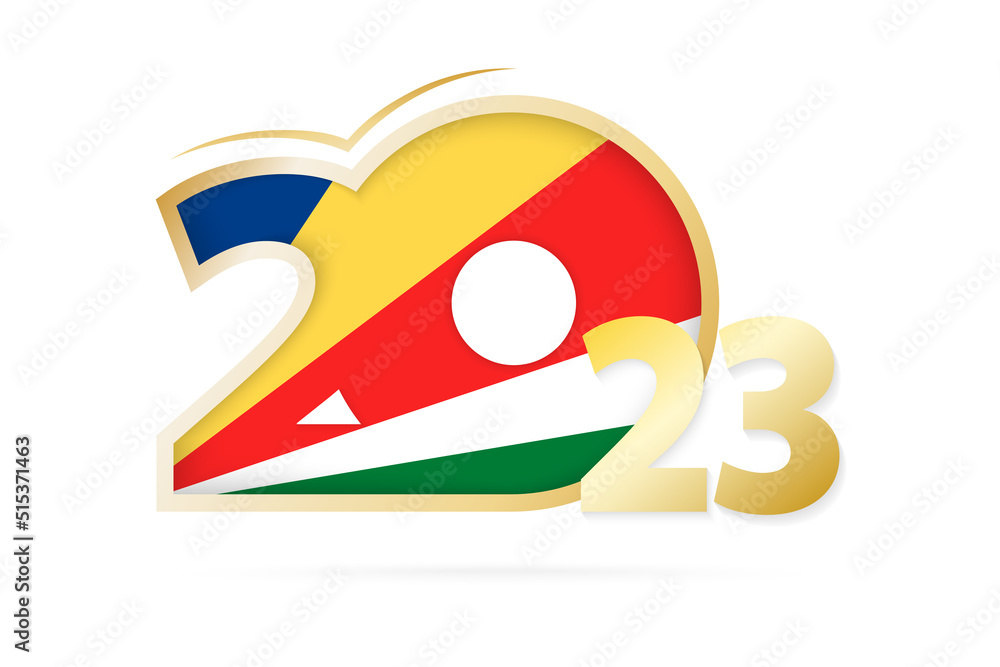 Year 2023 with Seychelles Flag pattern. Year 2023 with Seychelles Flag pattern.