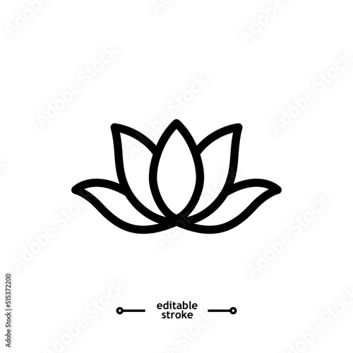 lotus flowers, Lotus, Lily Flower Icon. Spa icons button, vector, sign, symbol, logo, illustration, editable stroke, flat design style isolated on white linear pictogram