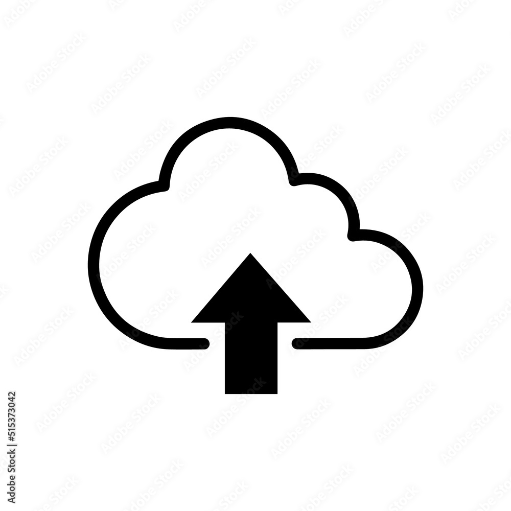 Pictogram of cloud with upload arrow Pictogram of cloud with upload arrow