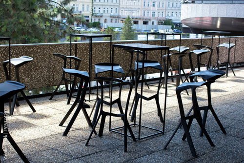 cafe interior. chairs and tables, modern restaurant