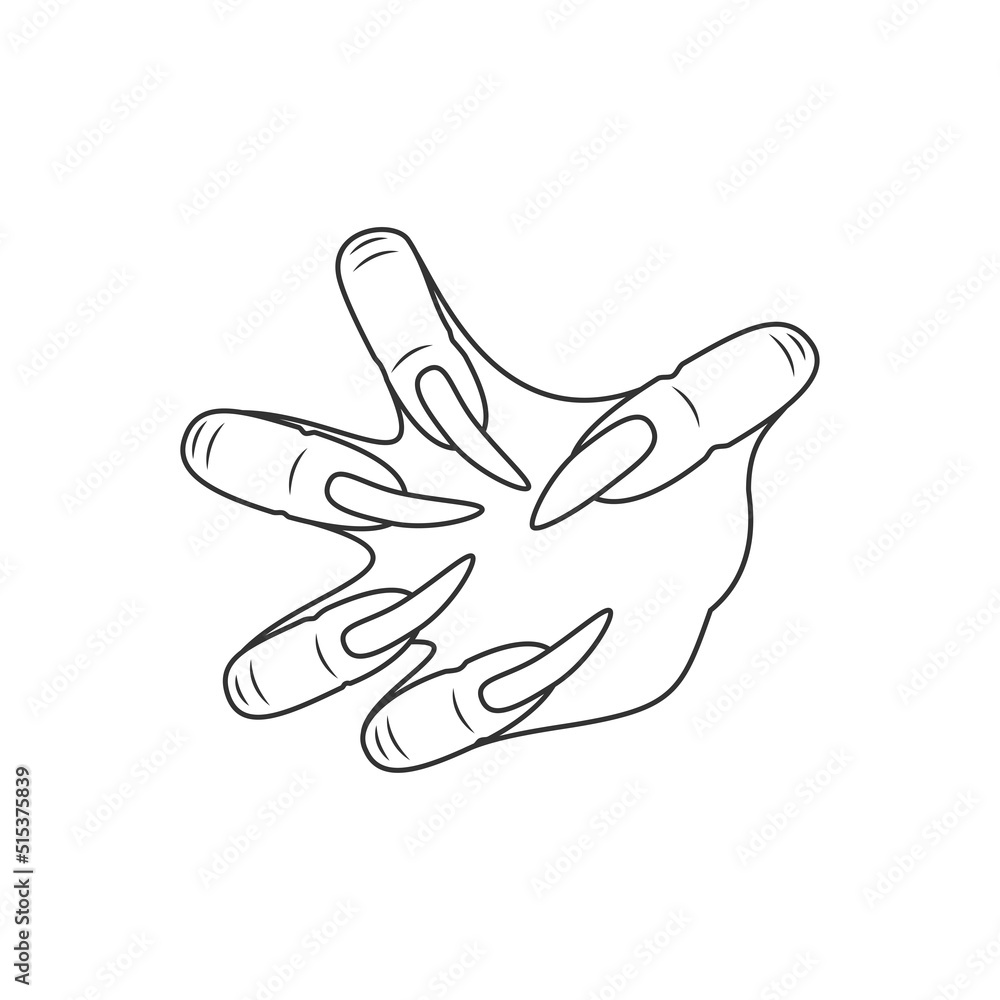 Obraz premium Monster hand icon. Vector image of a monster hand or paw with claws.