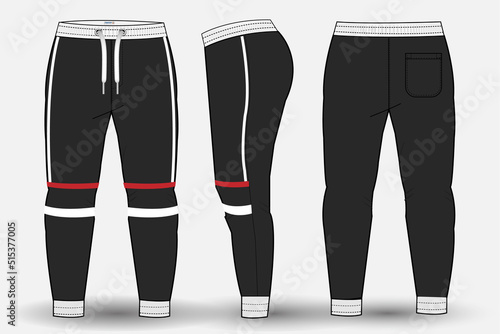 Trouser design template for technical fashion illustration and trousers pant design for Sweatpants design and mockup