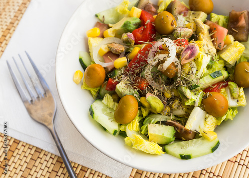 fresh vegetarian healthy vegetable salad