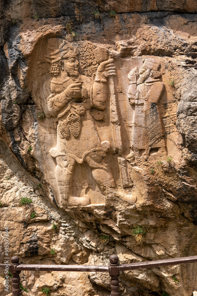 Ivriz Relief-Hitite Monument. King Warpalawas and Fertility God. Konya, Eregli.