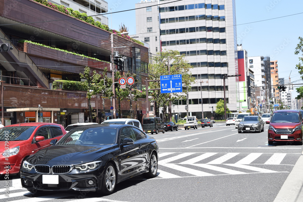 Obraz premium Cityscape of Uehommachi, Tennōji Ward, Osaka City, Japan