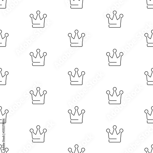crown seamless pattern on white background. vector illustration.