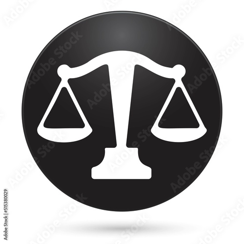 Zodiac libra icon, black circle button with gradient. Vector illustration.