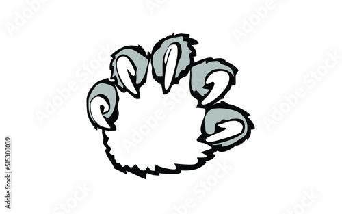 White Paw print icon isolated on transparent background. Dog or cat paw print. Animal track. Vector Illustration stock illustration