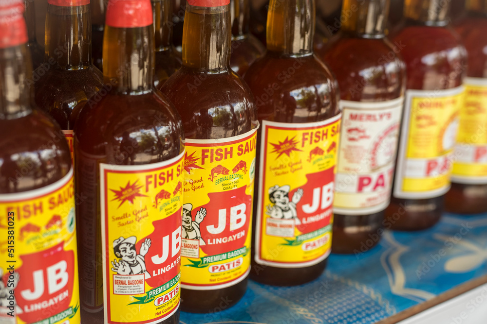 Fotka „Lingayen, Pangasinan, Philippines June 2022 Bottles of locally made Patis or fish