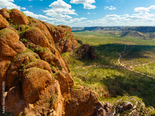 Aerial view at sunset at Bungle Bungle National Park, Purnululu, in the Kimberley Region of Western Australia photo