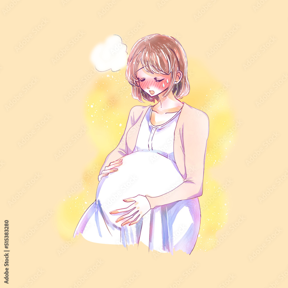 苦しそうな妊婦さん 苦しそうな妊婦さん