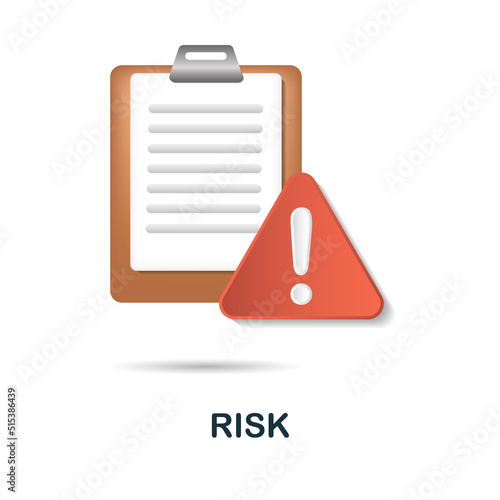 Risk icon in 3d. Colored illustration from core values collection. 3d cartoon Risk icon for web design, infographics and more