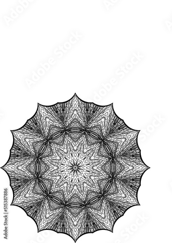 Mandala preto e branco com espaço para texto em vetor