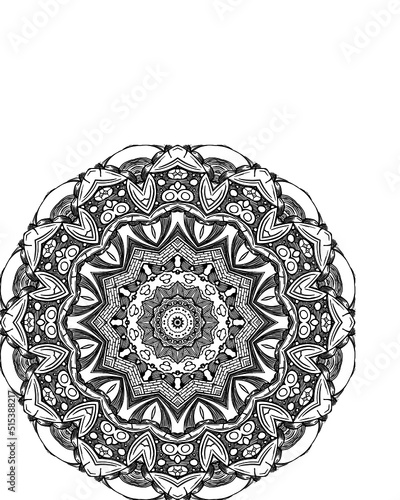 Mandala preto e branco com espaço para texto em vetor