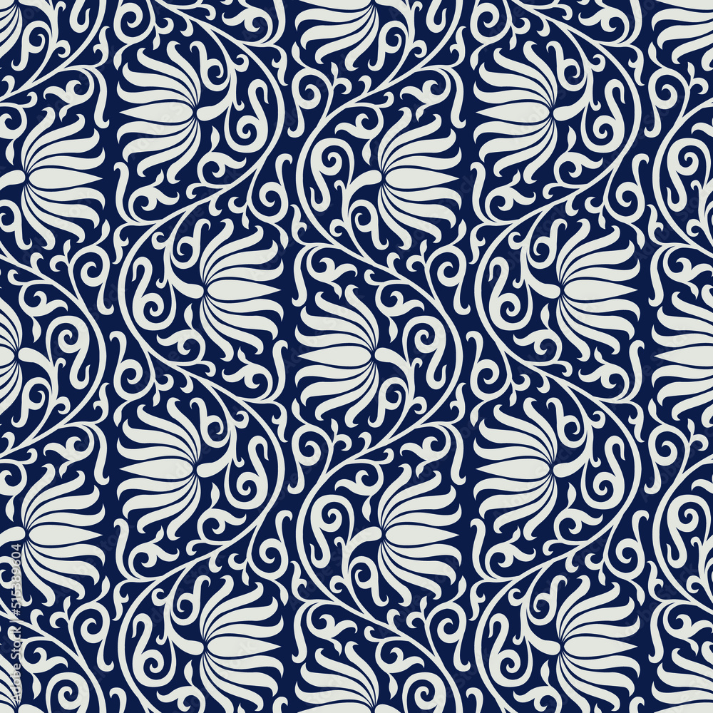 Lotus flower pattern with swirly design