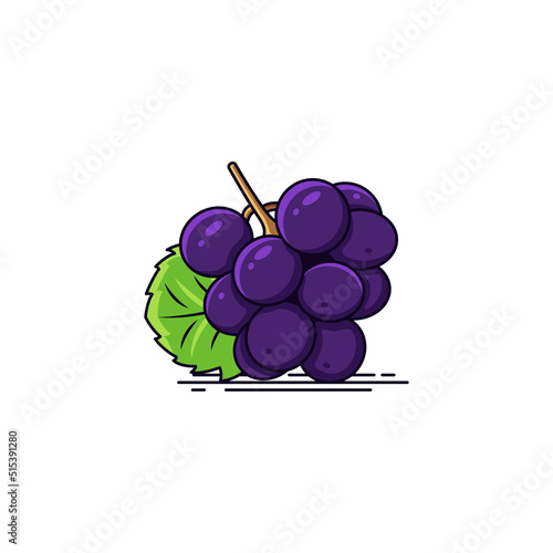 Blue Grapes fruit vector icon illustration