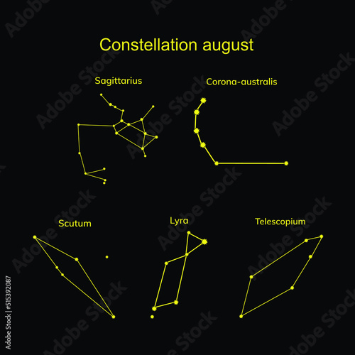 Group of constellations on a  black background