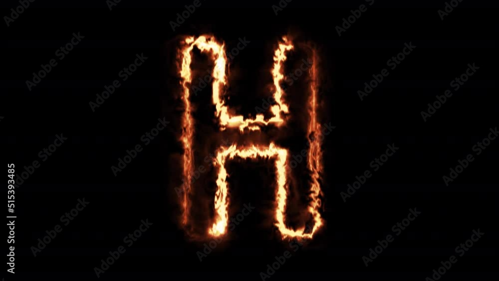 Fire alphabet H on alpha channel background. Fire alphabet H on alpha channel background.
