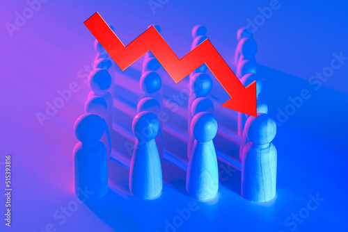 Falling graph symbolizes la...