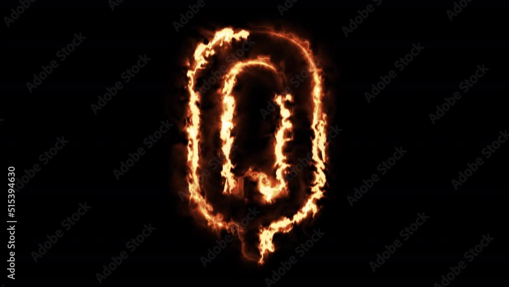 Fire alphabet Q on alpha channel background. Fire alphabet Q on alpha channel background.