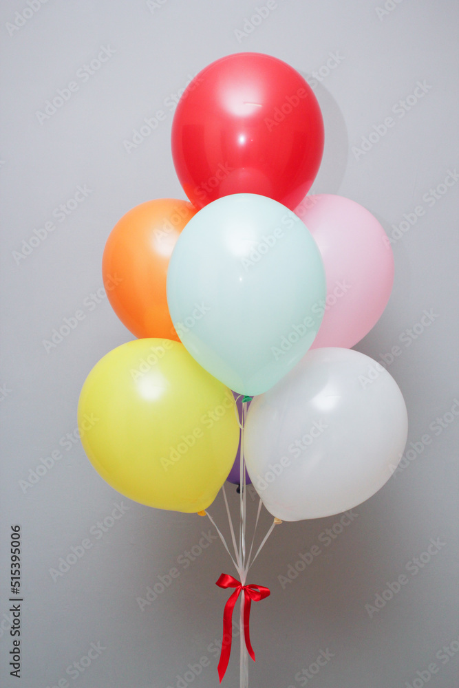 red and yellow balloons isolated on white