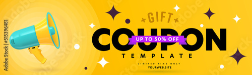 Gift coupon, discount card or voucher template