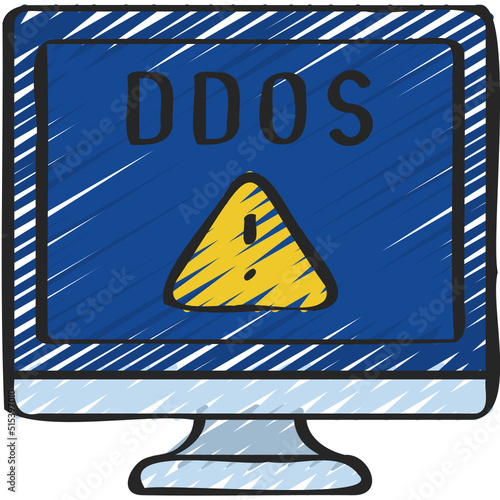 DDOS Warning Computer Icon