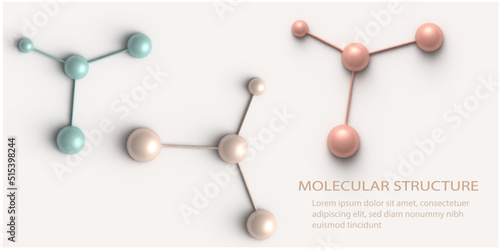 Science background design with 3d molecular structure