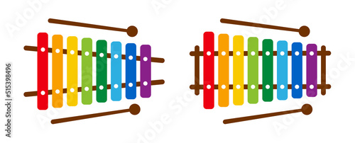Fotografie Metallophone icon set. Vector design