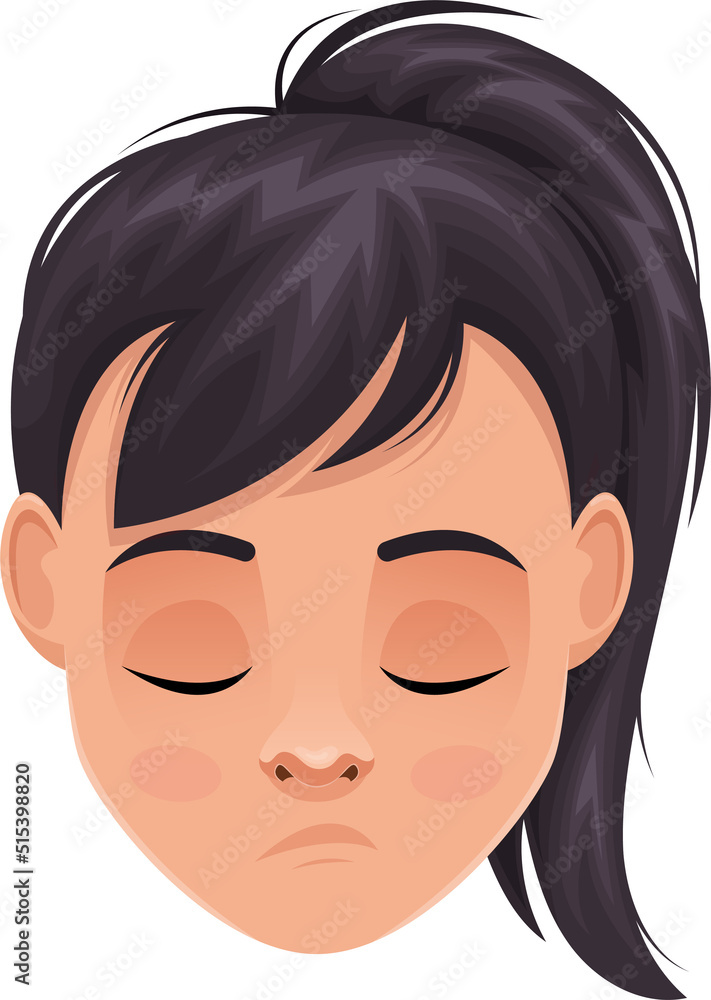 Little girl face expressions clipart design illustration