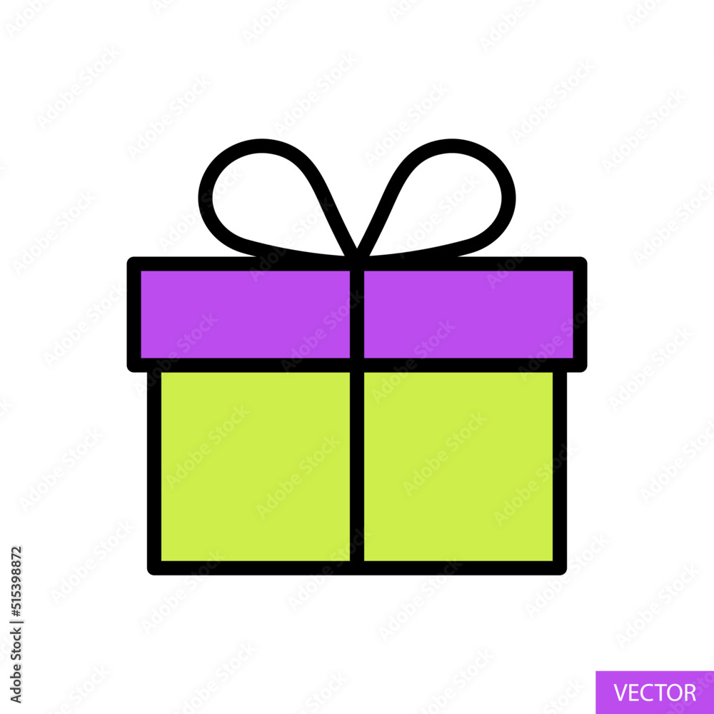 Gift box vector icon for website, app, UI, isolated on white background. Editable stroke. Vector illustration. Gift box vector icon for website, app, UI, isolated on white background. Editable stroke. Vector illustration.