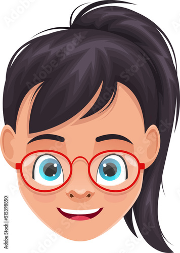 Little girl face expressions clipart design illustration