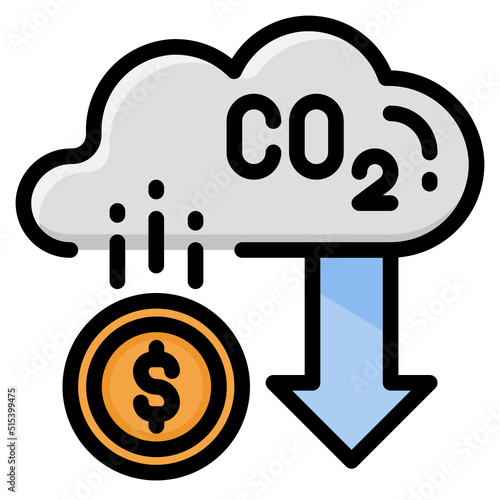 carbon credit line icon