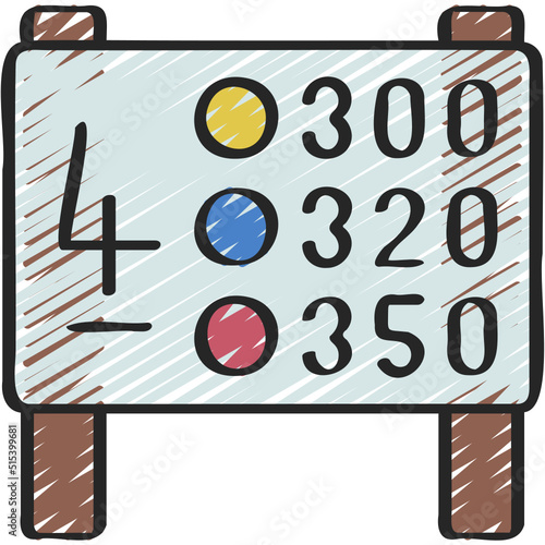 Hole Distance Sign Icon