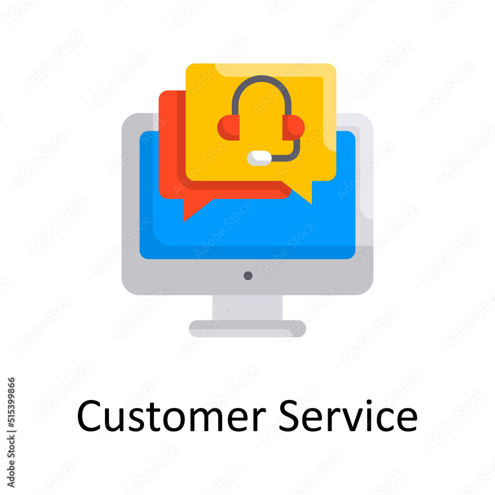 Customer Service vector Flat Icon Design illustration. Project Managements Symbol on White background EPS 10 File