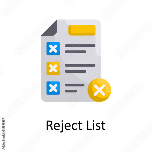 Reject List vector Flat Icon Design illustration. Project Managements Symbol on White background EPS 10 File